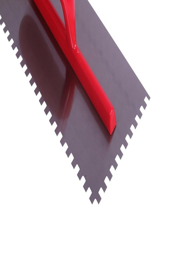 Facile® 6mm Carbon Notch Trowel with Open Handle - 280 x 130 mm Carbon Steel Tiling Tool - Square Notch Durable Adhesive Spreader for Wall & Floor - Lightweight Construction Tool - Image 3
